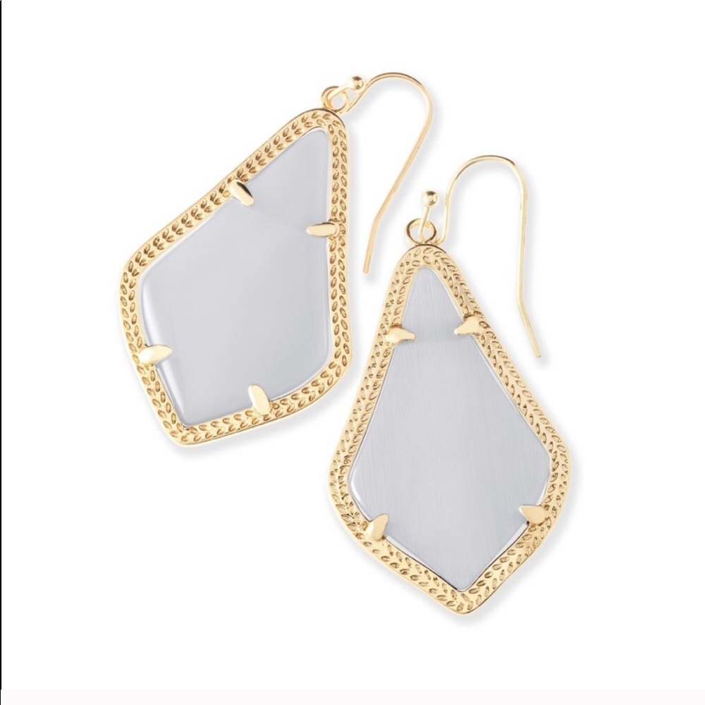 Kendra Scott Slate Catseye/Gold Drop Earrings
